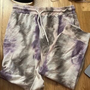 Gilli Purple and Gray Tie-Dye Joggers